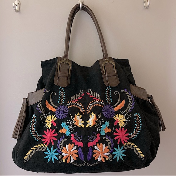 Handbags - Bright Floral Embroidery Shoulder Bag
